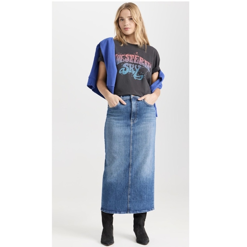 Mother The Pencil Pusher Midi Skirt in New Sheriff in Town, Size 25